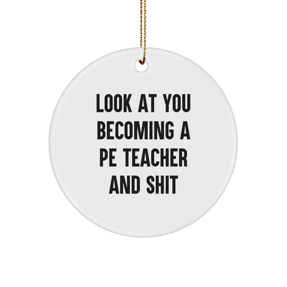 Christmas Ornament Gift for Coworkers Funny PE Teacher Idea - Image 1