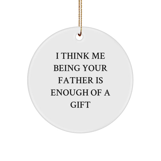 Funny Father Christmas Circle Ornament Gifts from Family - Image 1