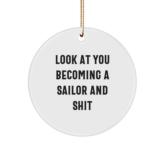 Sailor Christmas Ornament for Him Keepsake Gift Look At You Bright - Image 1