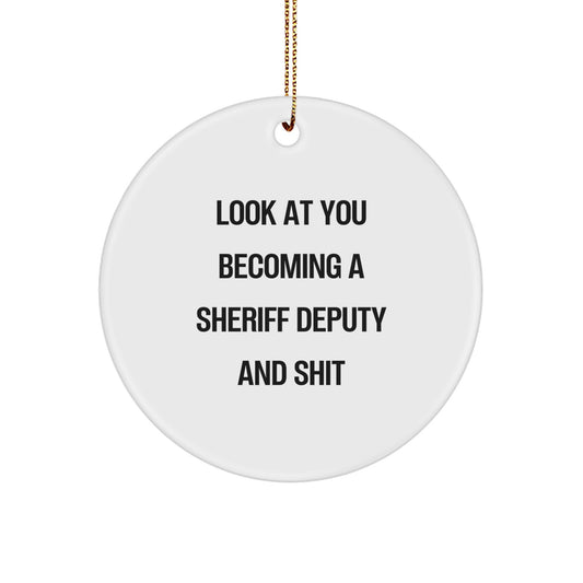 Sheriff Deputy Holiday Christmas Ornament Idea for Coworkers Gift - Image 1
