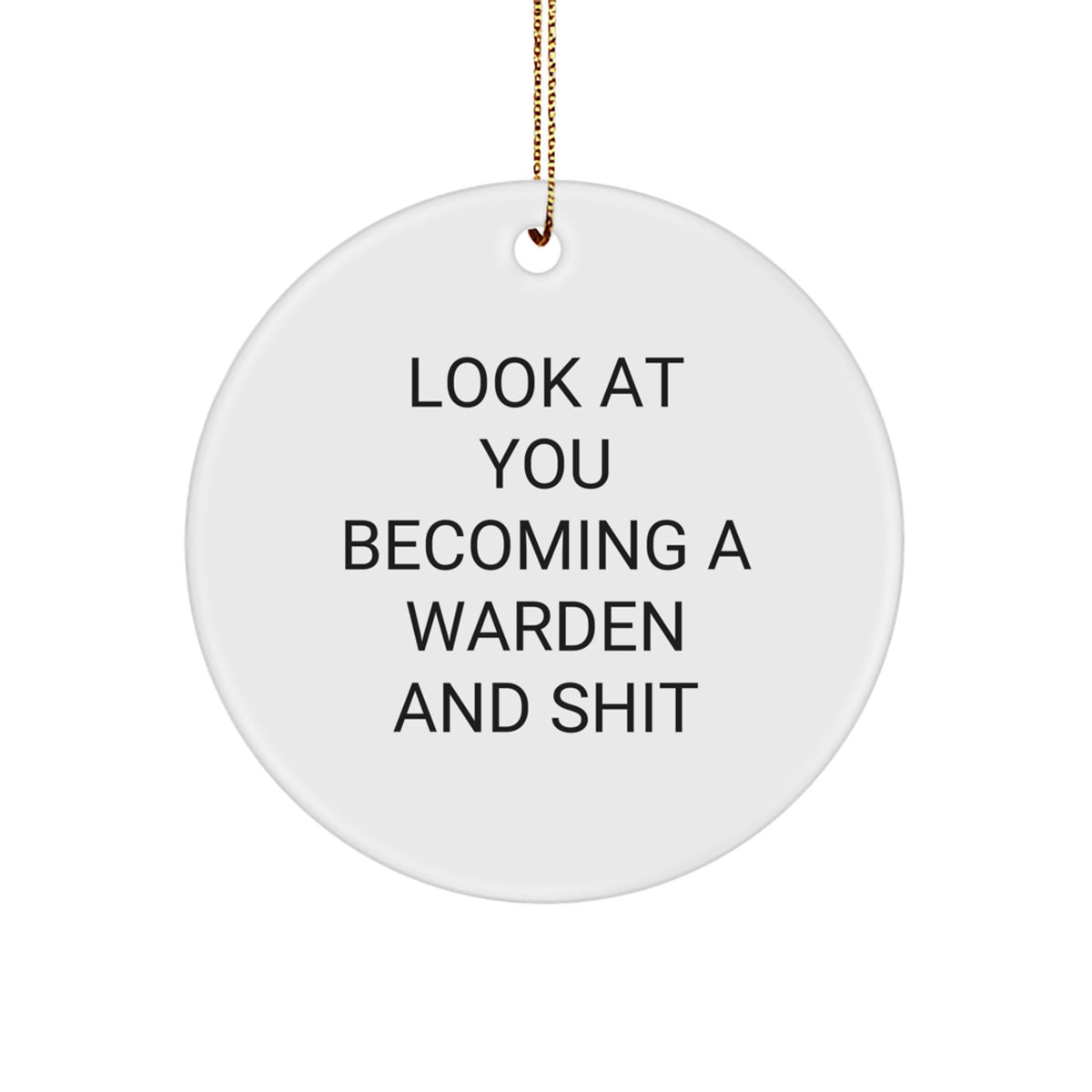 Witty Christmas Ornament Gift for Friends Look At You Becoming A Warden - Image 1