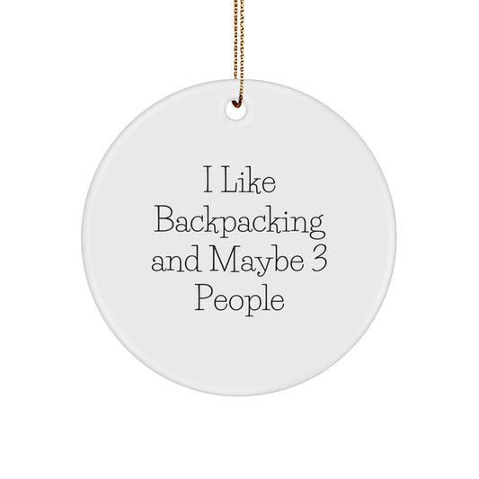 Backpacking Favorite Circle Ornament for Kids Christmas Gift - Image 1