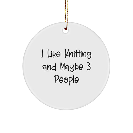 Funny Knitting Circle Ornament Gifts from Friends, for Knitting Enthusiasts, Perfect for Christmas Unique Gifts - Image 1