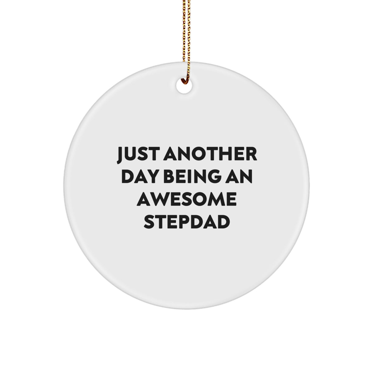 Funny Stepdad Gifts from Men, Unique Circle Ornaments for Stepdads, Just Another Day Being an Awesome Stepdad - Image 1