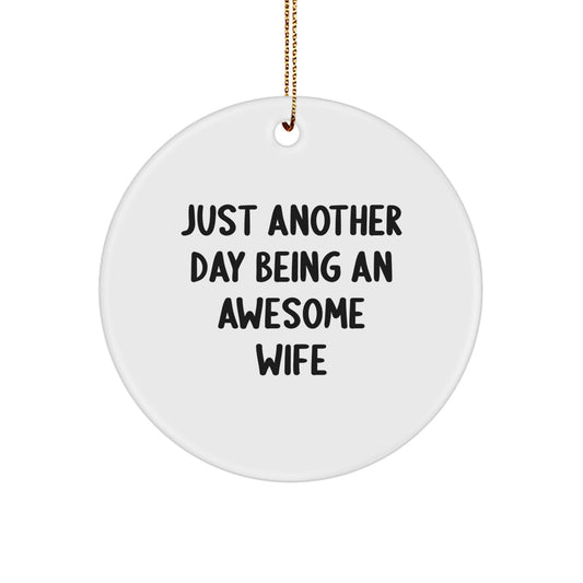 Favorite Wife Bright Circle Ornament for a Sister Christmas Gift - Image 1