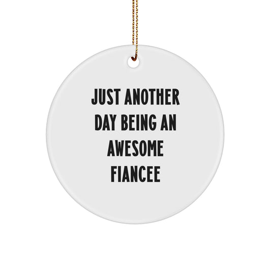 Christmas Gift for Her Fiancee Circle Ornament Present - Image 1