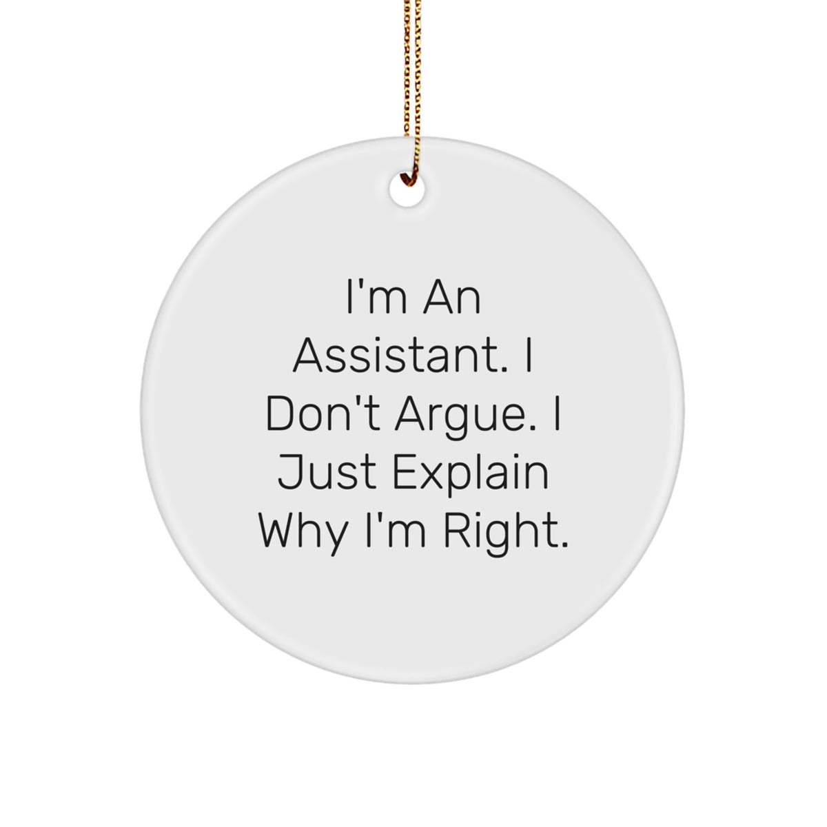 Christmas Gift for Roommates – Assistant Collectible Circle Ornament - Image 1
