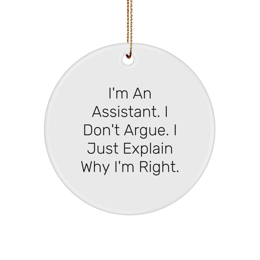 Christmas Gift for Roommates – Assistant Collectible Circle Ornament - Image 1
