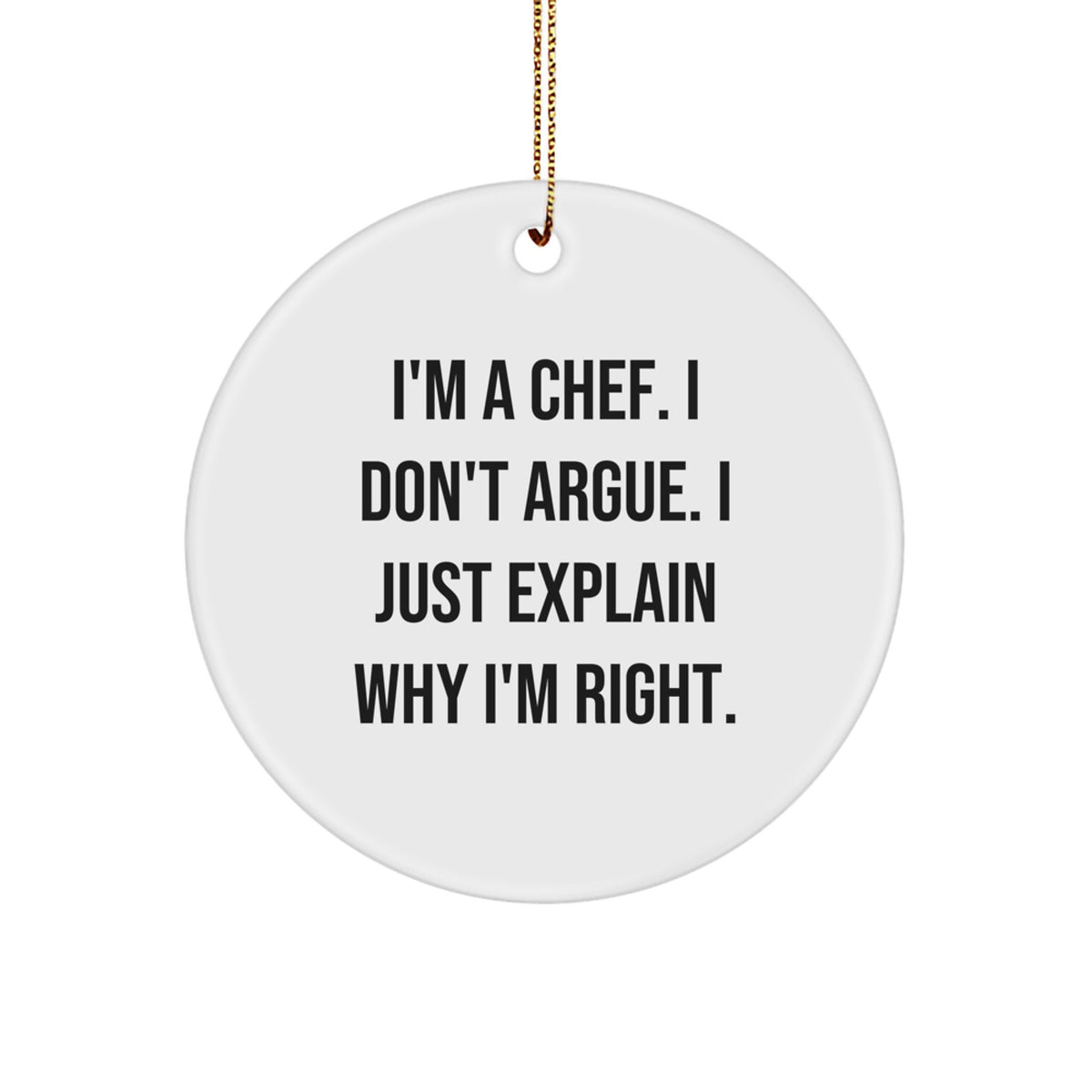 Sassy Chef Circle Ornament for Friends – Bright Novelty Christmas Gift - Image 1