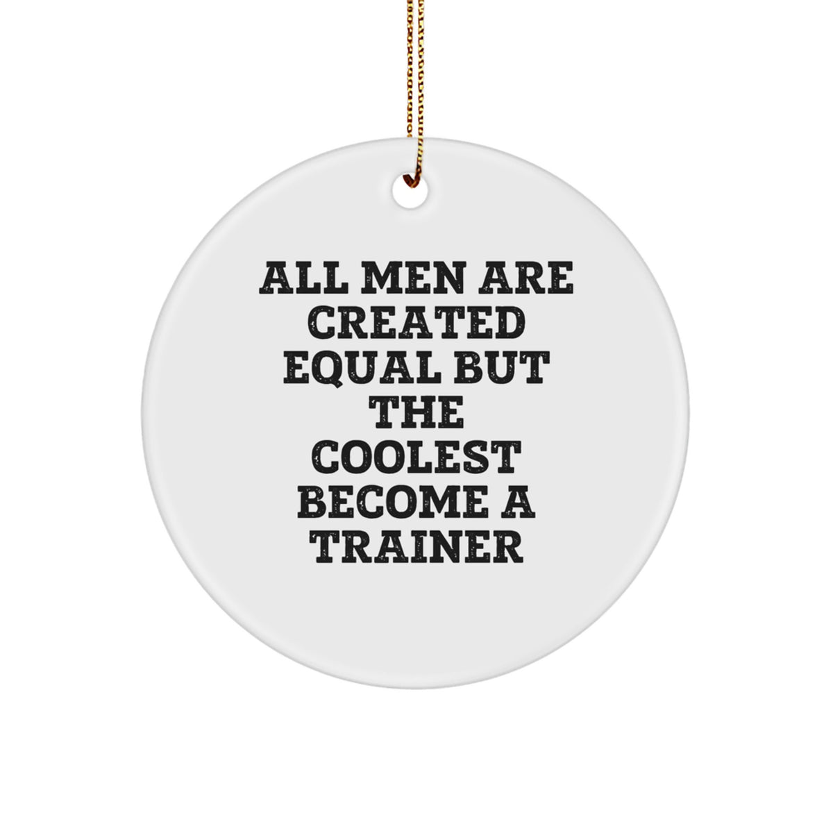 Christmas Unique Gifts from Men, Funny Inspirational Trainer Quotes Circle Ornaments for Trainer Friends Family - Image 1