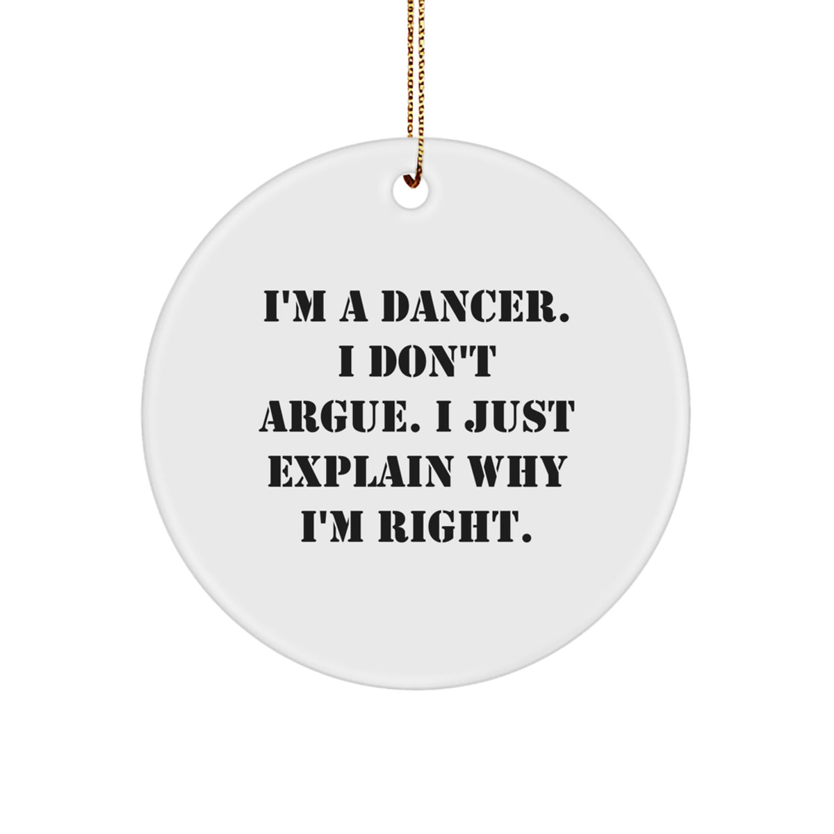 Christmas Gift Dancer Circle Ornament for Her Present - Image 1