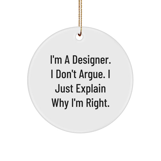 Witty Designer Circle Ornament for Friends Christmas Gift - Image 1