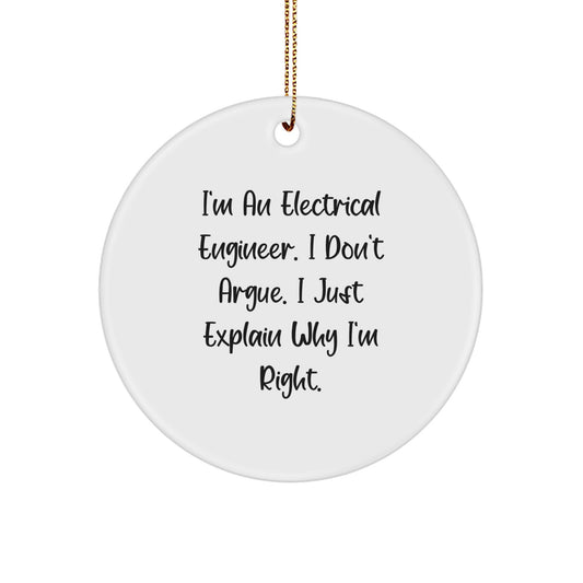 Electrical Engineer Bright Holiday Christmas Ornament for Him Gift - Image 1