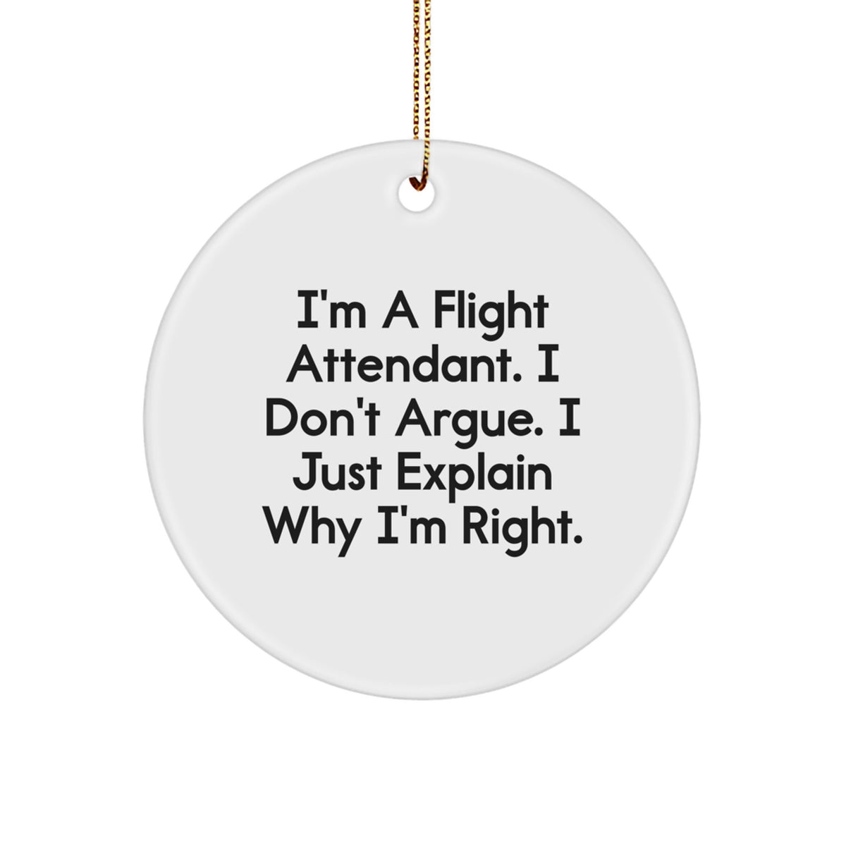 Christmas Ornament Flight Attendant. A Witty Explanation Gift - Image 1