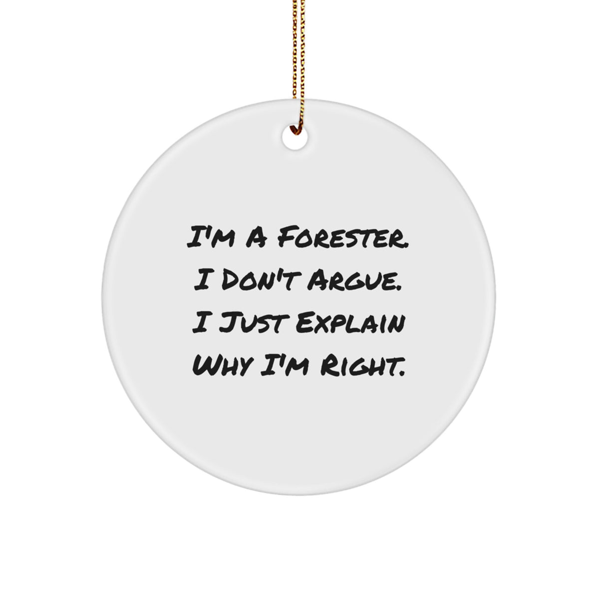 Christmas Ornament Gift for Coworkers - Forester, I Don't Argue Idea - Image 1