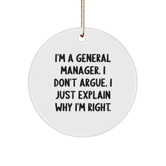 Witty Christmas Ornament Gift for Friends - I'm A General Manager. I - Image 1