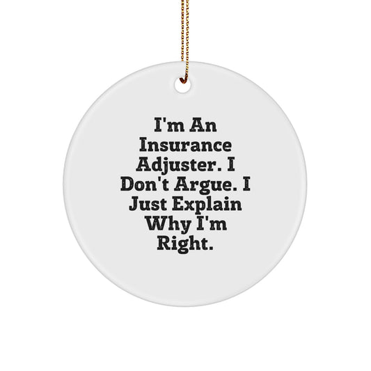 Novelty Christmas Ornament Gift for Coworkers - Insurance Adjuster - Image 1