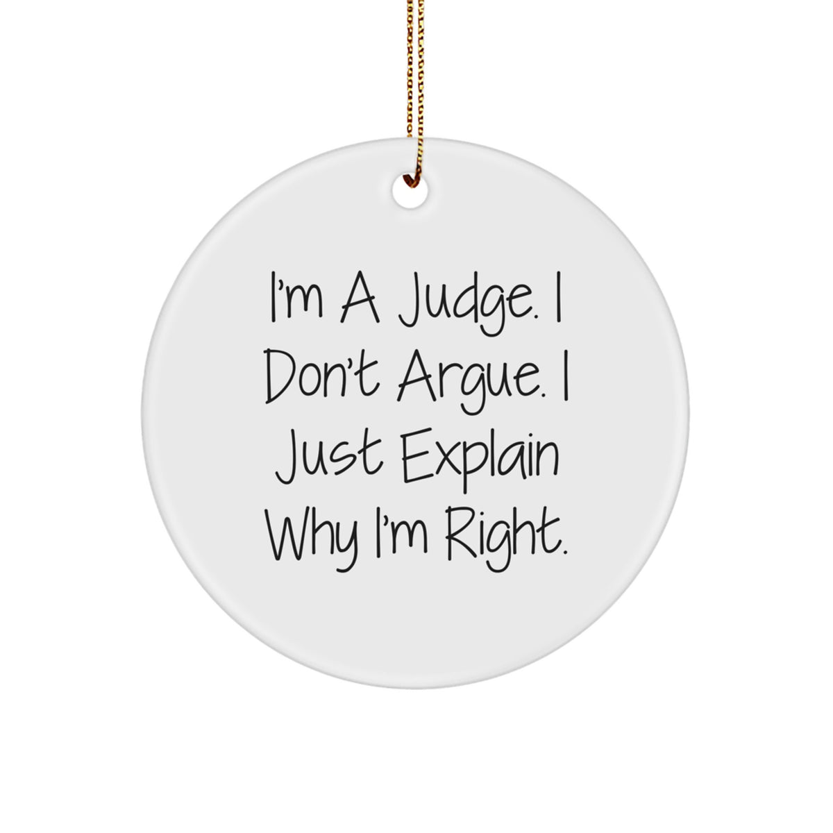 Christmas Ornament Gift for Coworkers - Judge Keepsake, Assertive Idea - Image 1
