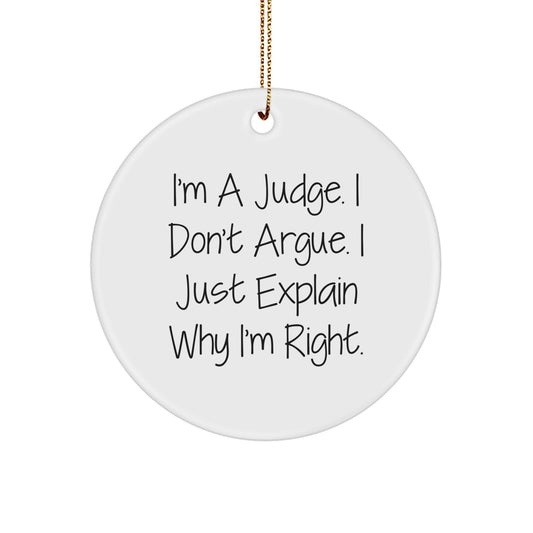 Christmas Ornament Gift for Coworkers - Judge Keepsake, Assertive Idea - Image 1