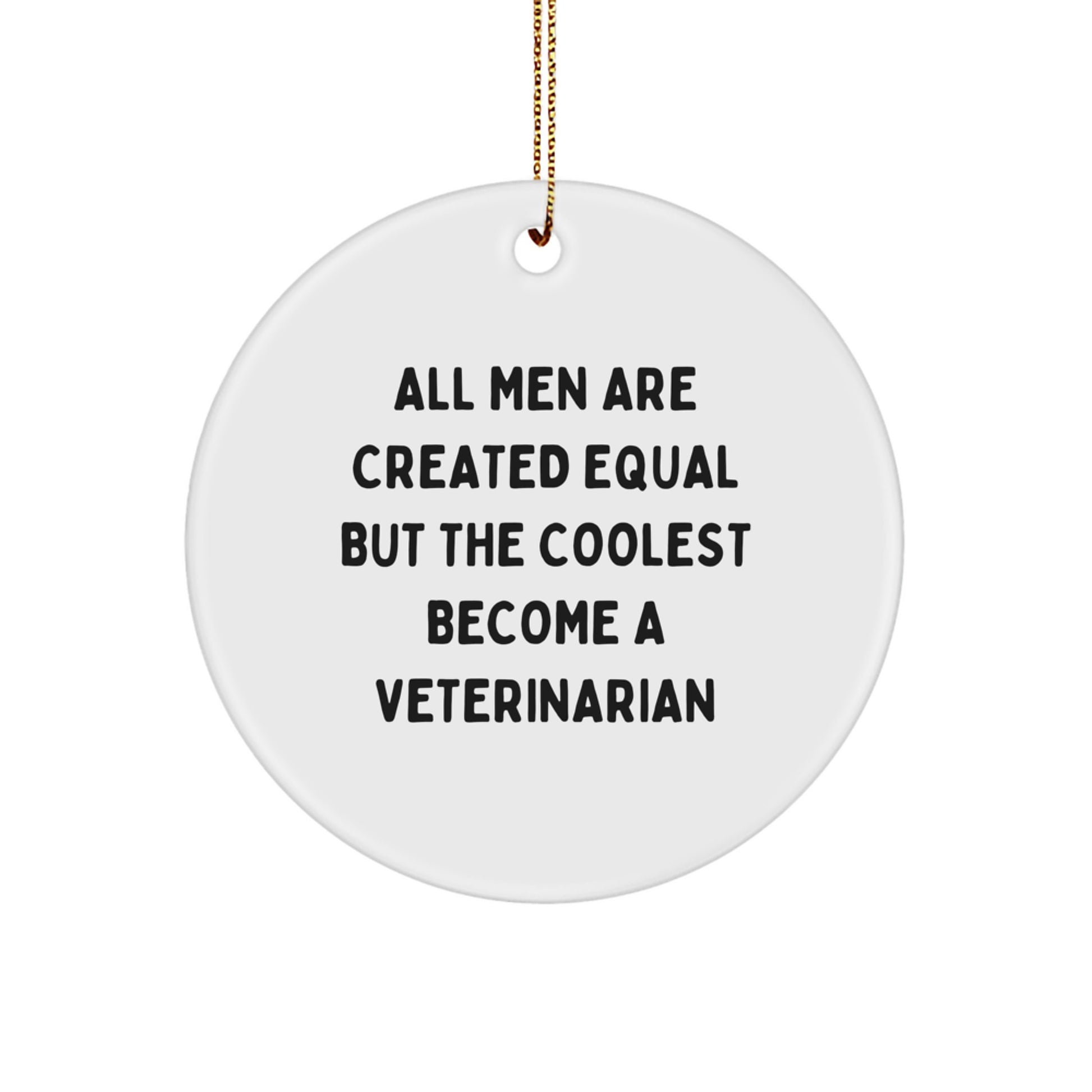 Funny Veterinarian Circle Ornament Gifts for Men from Friends and Family at Christmas Unique Decoration - Image 1