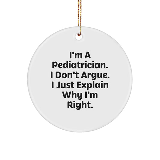 Christmas Gift Pediatrician Circle Ornament - A Surprise for Teens - Image 1