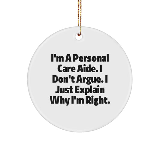 Sarcastic Personal Care Aide Christmas Ornament Gift - Memento - Image 1