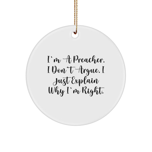 Confident Preacher Christmas Ornament Gift for Roommates - Memento - Image 1