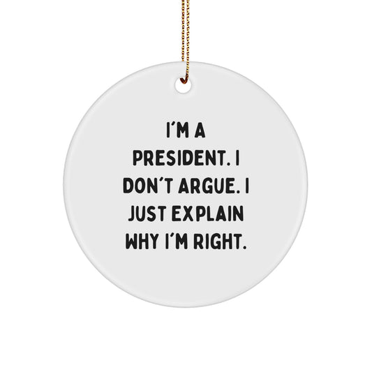 For Family Treasure President Circle Ornament Christmas Gift - Image 1