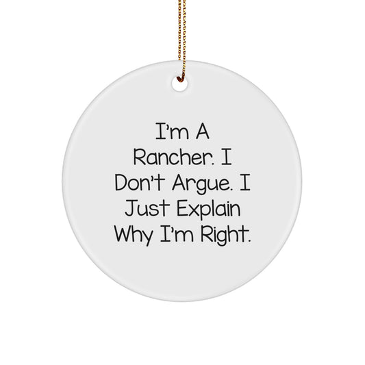 Christmas Gift Rancher Circle Ornament for Family - Treasure, I Don't - Image 1