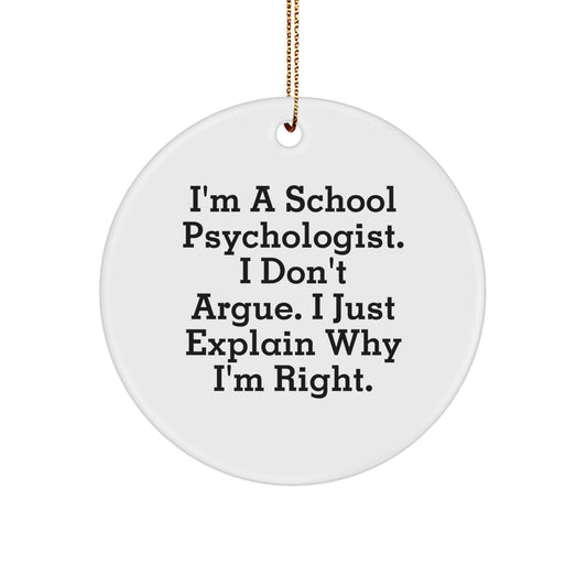 Witty School Psychologist Novelty Christmas Ornament for Friends Gift - Image 1
