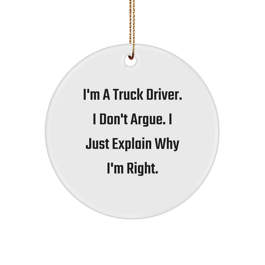 Truck Driver Keepsake Premium Christmas Ornament for Him Gift - Image 1