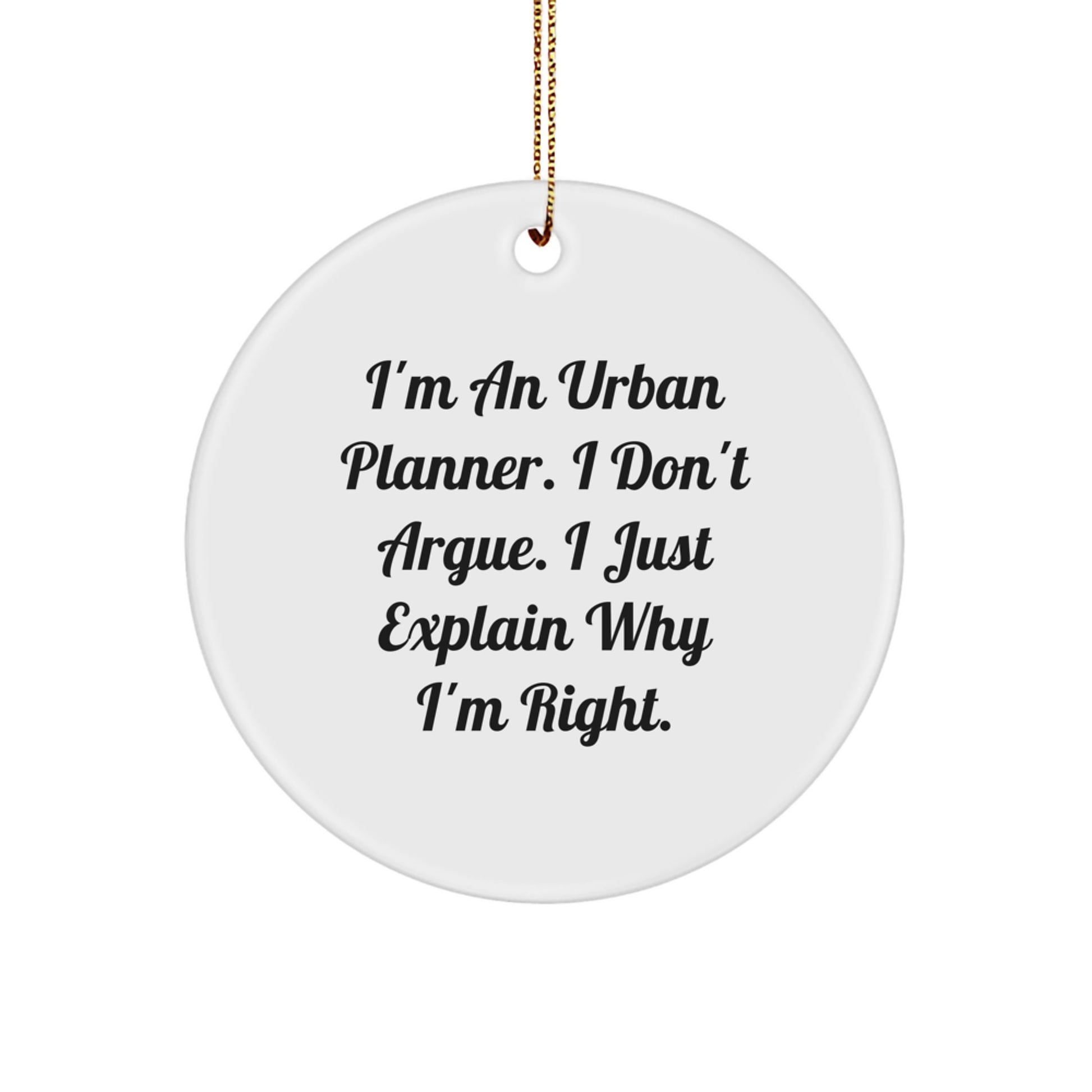 Urban Planner Gifts from Friends, Funny Quote Circle Ornament for Men - Ideal Gift Idea for Christmas Unique Gifts - Image 1