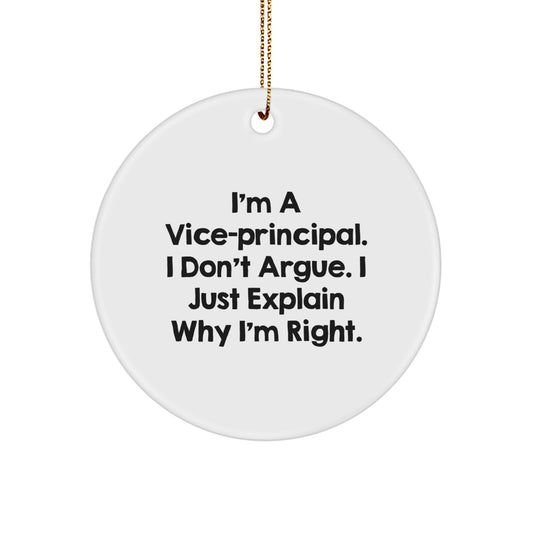 Funny Vice-principal Gifts for Men from Family, Gifts for Vice-principal Christmas Unique Gifts, I'm A Vice-principal Ornaments - Image 1