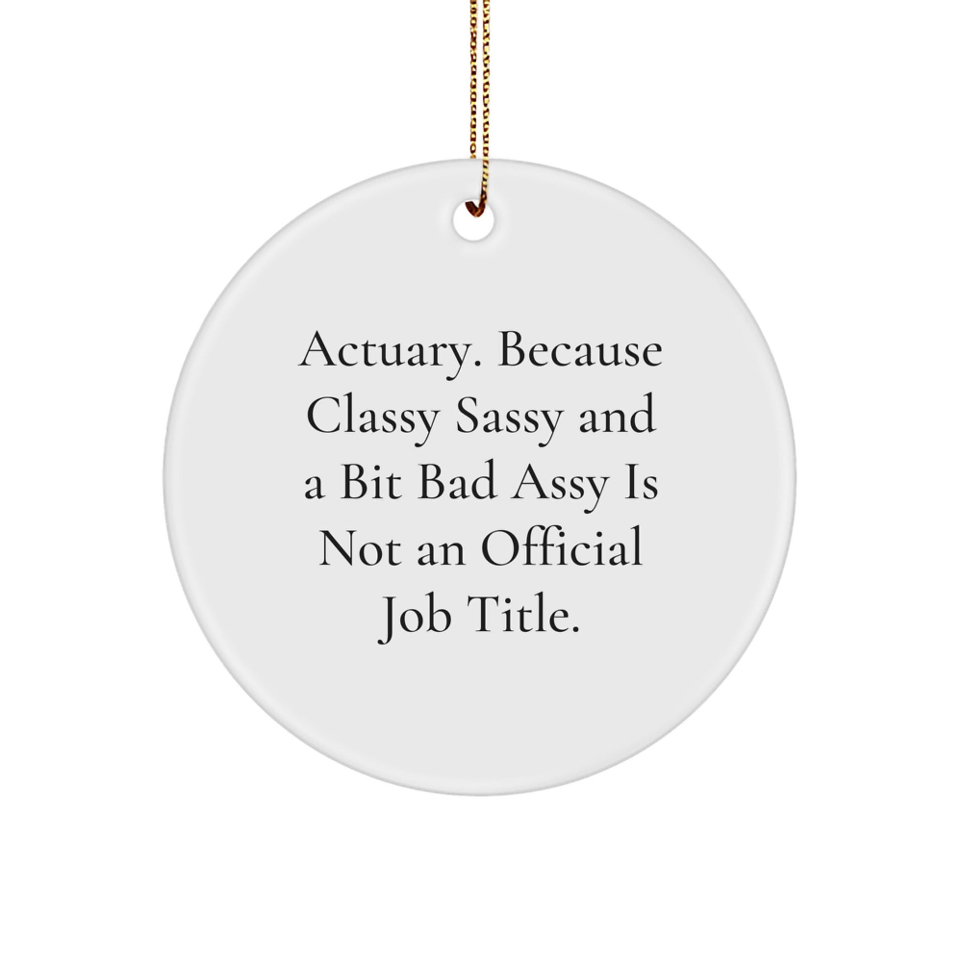 Unique Actuary Gifts from Friends for Actuaries, Funny Circle Ornament with Christmas Theme, Sublimation Printed White MDF Circle Ornament, Gifts for Actuary Colleagues - Image 1