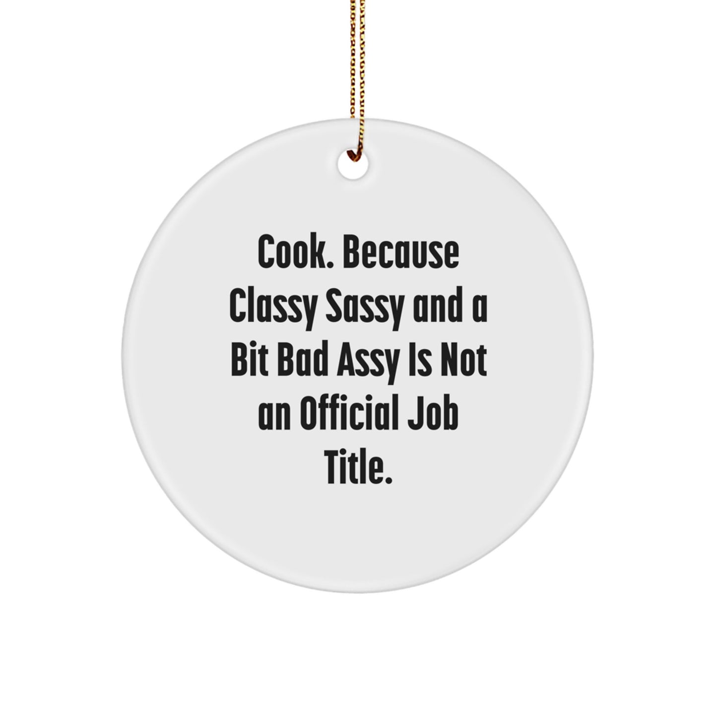 Funny Cook Gift Ideas, Circle Ornaments for Christmas, White Circle Ornament Gifts from Friends for Cooks - Image 1