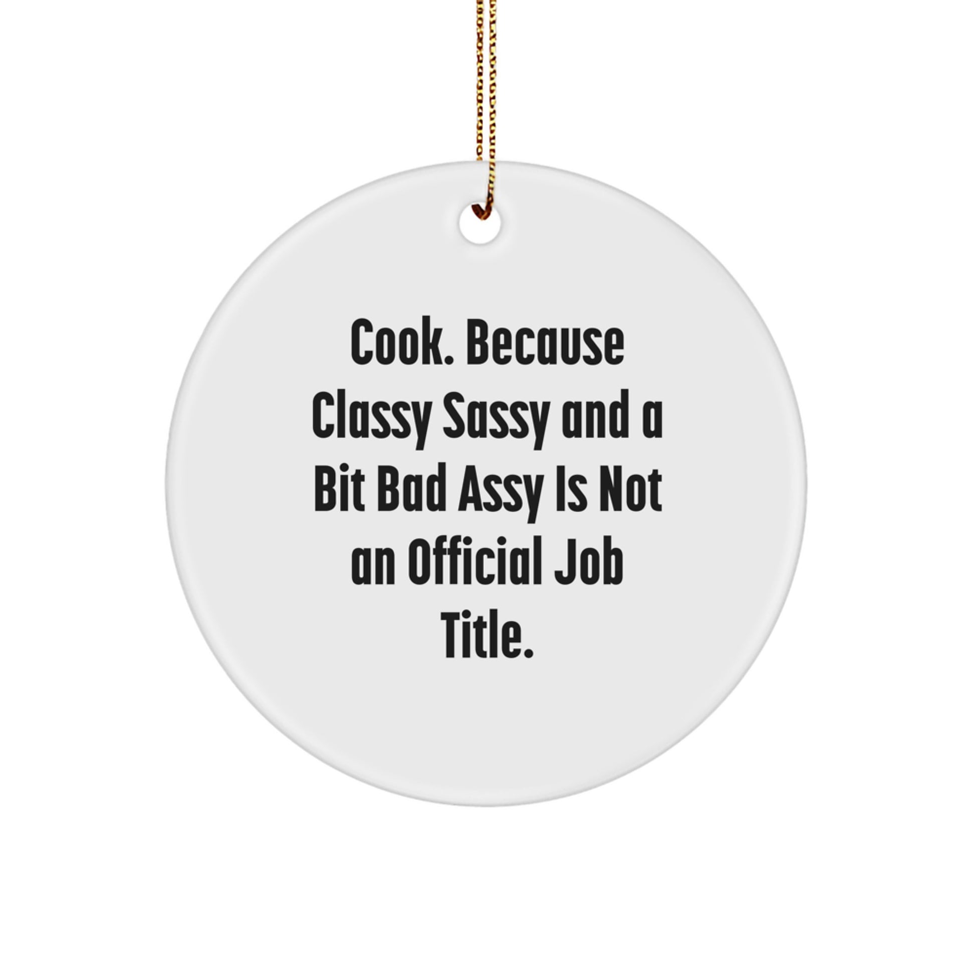 Funny Cook Gift Ideas, Circle Ornaments for Christmas, White Circle Ornament Gifts from Friends for Cooks - Image 1