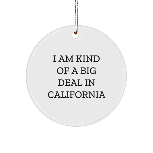 California Circle Ornament Funny Quote Gifts from Friends, Family, Men, Women, Coworkers, California, Christmas Unique, Funny, I Am Kind Of A Prime Selection In California - Image 1