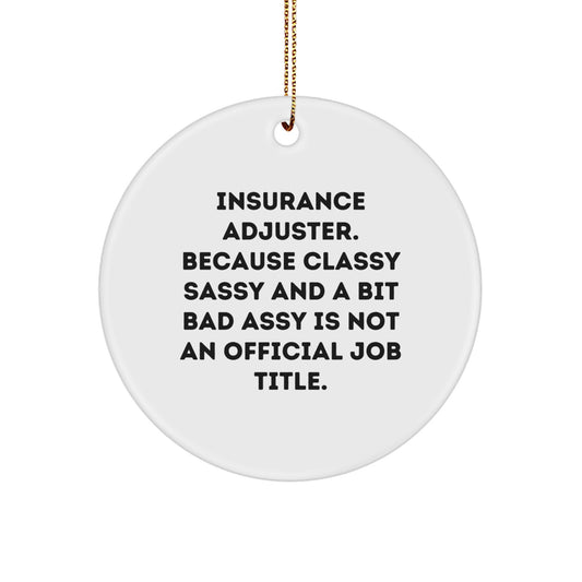 Christmas Gift Ornament for Her Present Insurance Adjuster Quote - Image 1
