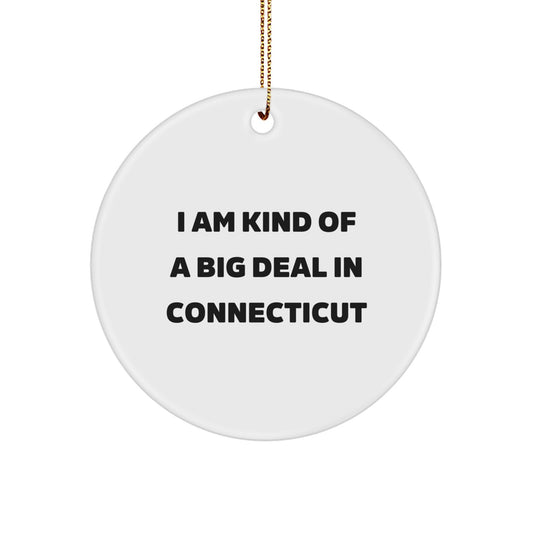 Funny Connecticut Circle Ornament Gifts from Men to Family Friends, I Am Kind Of A Prime Selection In Connecticut Christmas Unique Gifts - Image 1