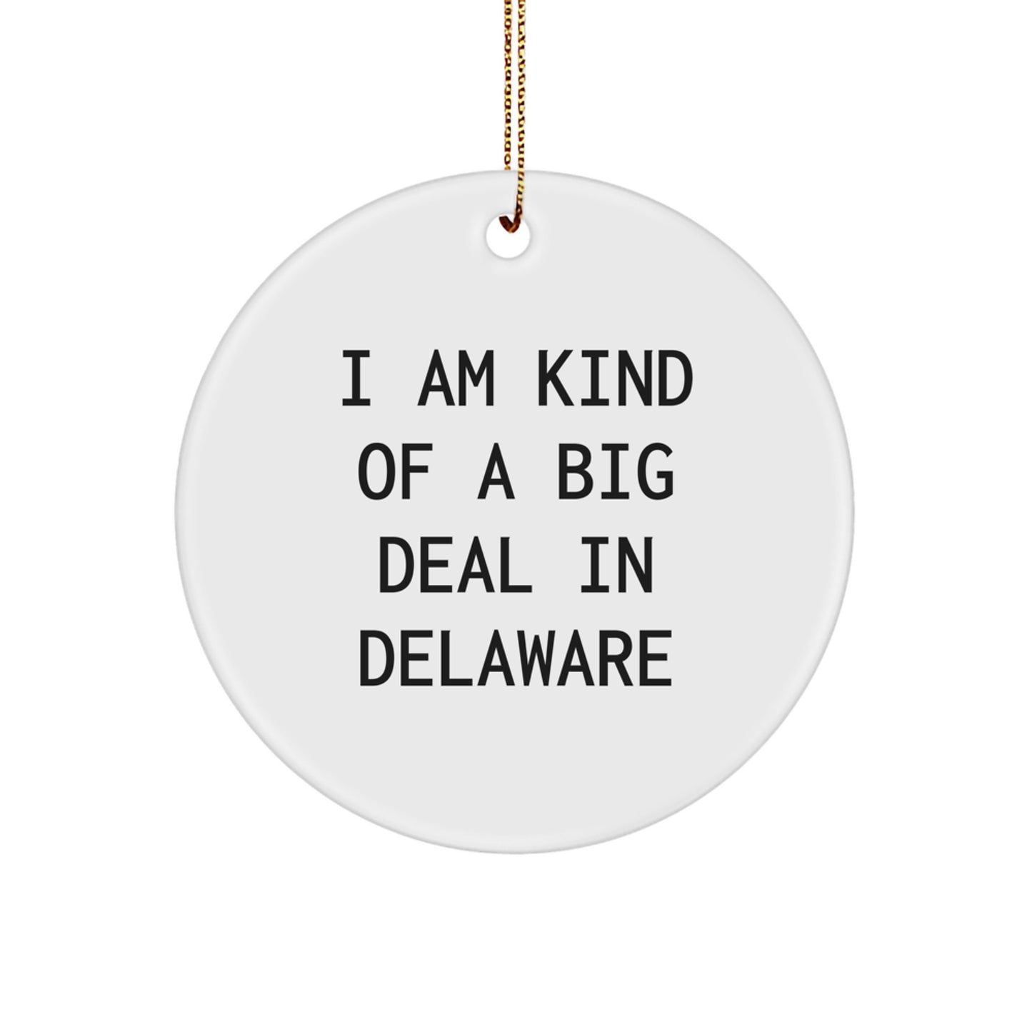 Delaware Gifts for Friends from the First State, I Am Kind Of A Prime Selection Christmas Circle Ornament, Funny Quote White Circle Ornament - Image 1