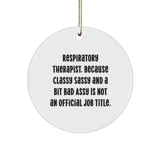 Funny Respiratory Therapist Christmas Circle Ornament Gifts from Friends, Unique Inspirational Decorations for Respiratory Therapist Men Women Coworkers Family - Image 1