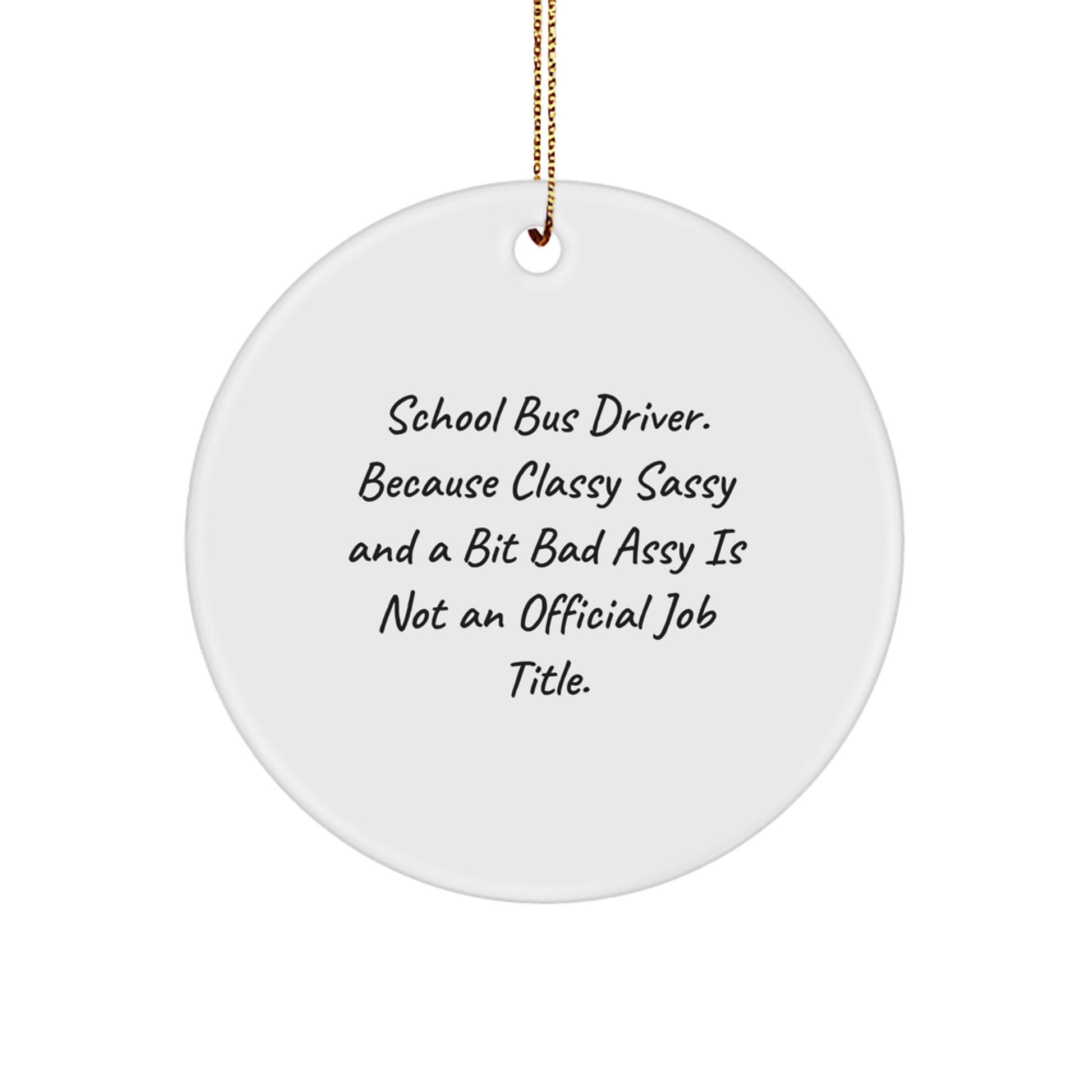 Funny School Bus Driver Gifts, Unique Circle Ornament for Men, Women, Friends and Family - Gifts from Men, Women, Friends, Coworkers, Family - Perfect for Christmas Unique Gifts for School Bus Driver - Image 1