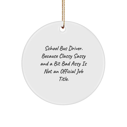 Funny School Bus Driver Gifts, Unique Circle Ornament for Men, Women, Friends and Family - Gifts from Men, Women, Friends, Coworkers, Family - Perfect for Christmas Unique Gifts for School Bus Driver - Image 1
