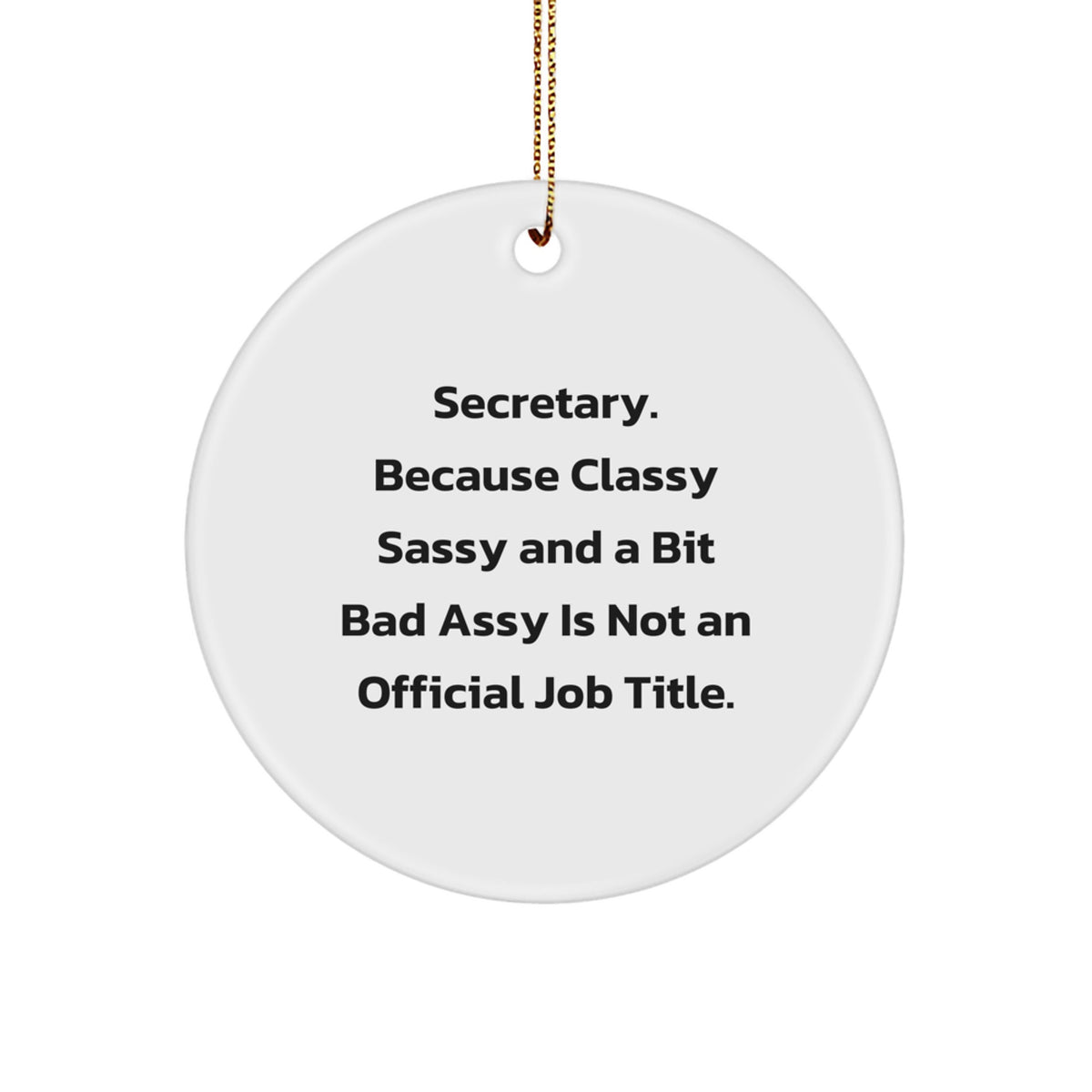 Secretary Circle Christmas Ornament Gift for Coworkers – Classy Sassy - Image 1