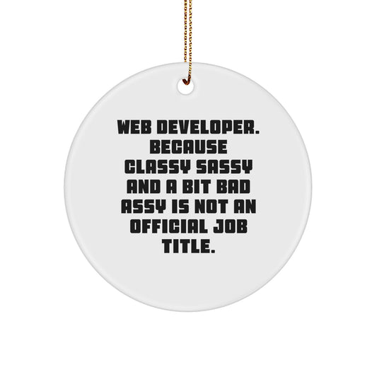 Christmas Gift for Her Web Developer Ornament Present Bright Sublimation - Image 1