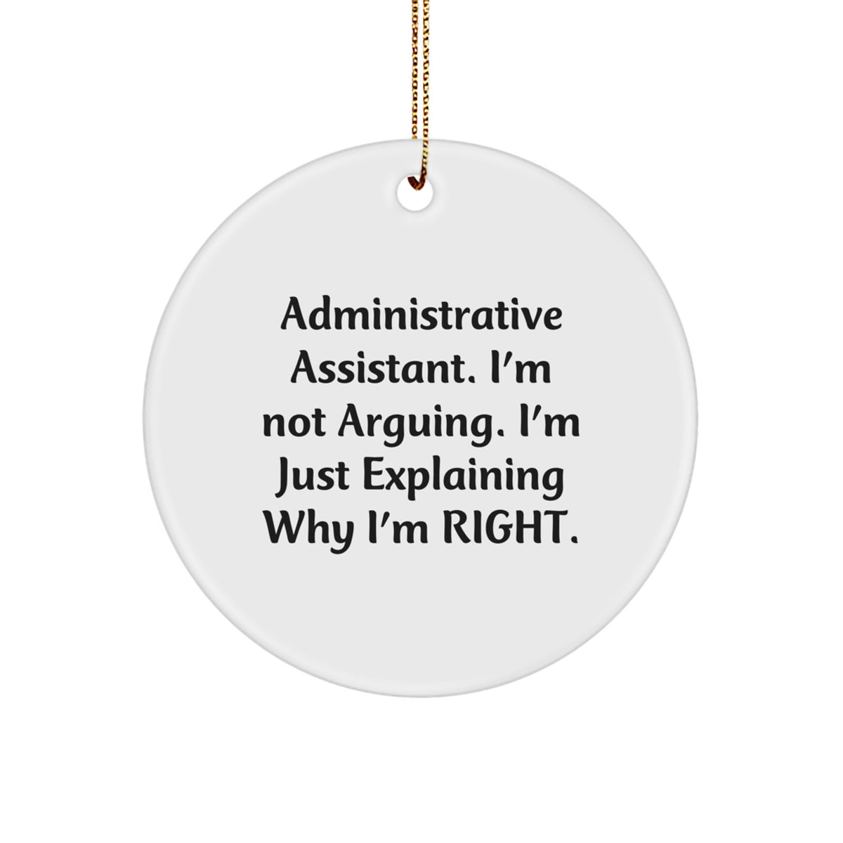 Administrative Assistant Circle Ornament Christmas Gift for a Best - Image 1