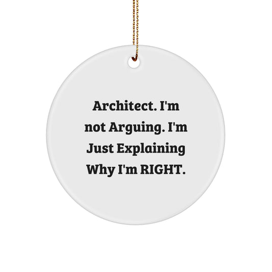 Architect Circle Ornament for Coworkers Idea Christmas Gift - Image 1