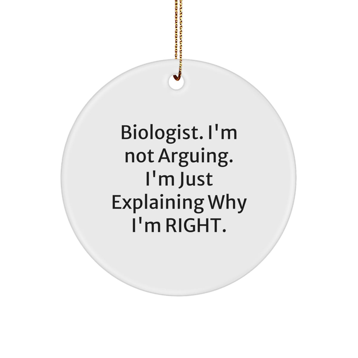 Collectible Circle Christmas Ornament Gift for Neighbors - Biologist - Image 1