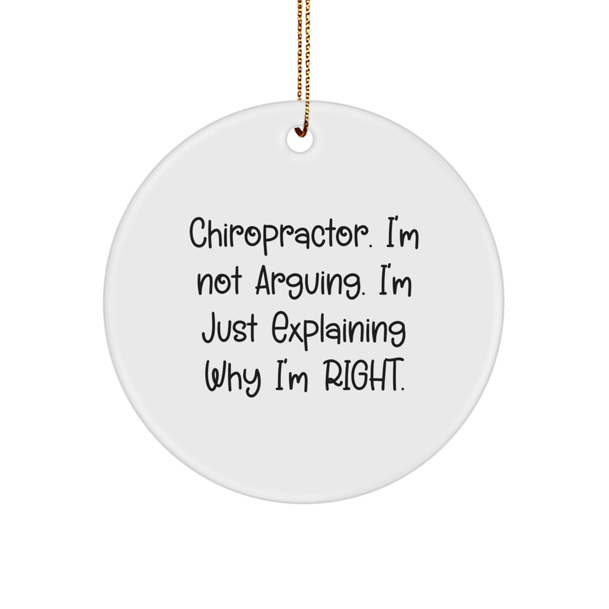 Christmas Unique Gift Surprise Chiropractor Circle Ornament for Teens - Image 1