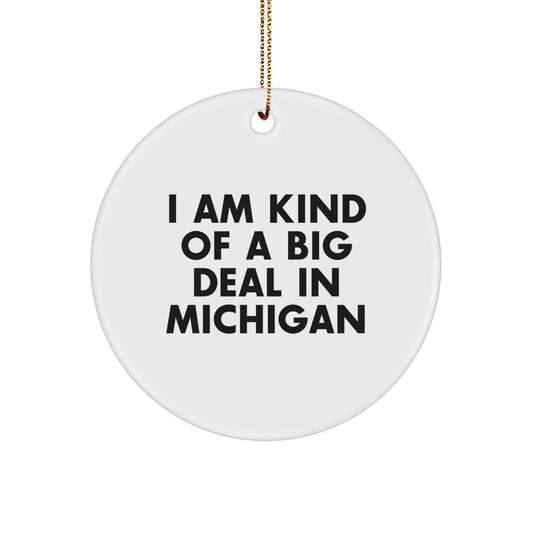 Funny Michigan Circle Ornament Gifts from Friends and Family for Michigan Men and Women Christmas Unique Gifts - Image 1